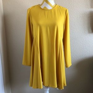 Zara Mustard Long Sleeve Dress